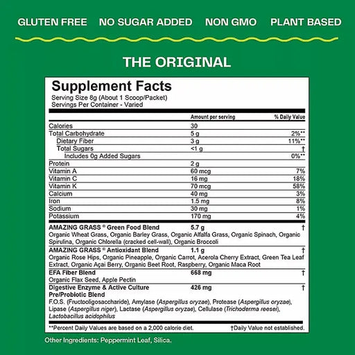 Amazing Grass Green Superfood Powder, Original (45 servings, 12.6 oz.) Qunol