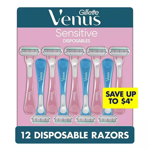 Venus Sensitive Disposable Razors for Women (12 count) Gillette
