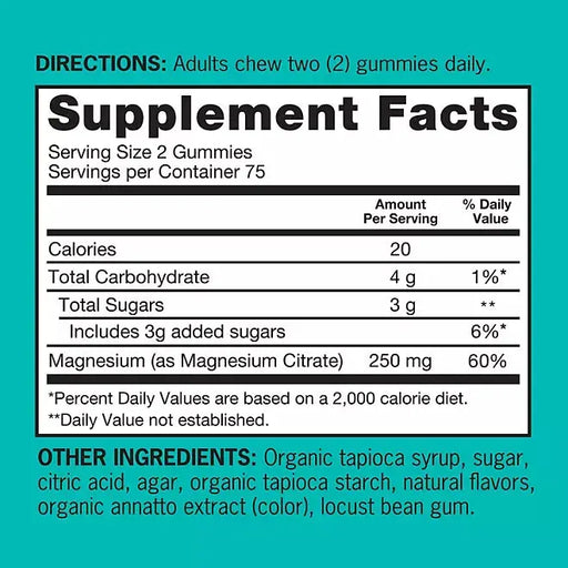 Qunol Extra Strength Magnesium Citrate High Absorption Gummies, 250 mg (150 count) Qunol