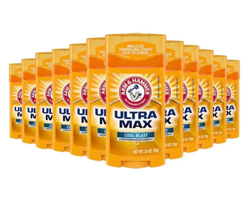 Arm & Hammer Ultra Max Antiperspirant Deodorant COOL BLAST, Invisible Solid, 2.6 oz. 12 pack Arm & Hammer