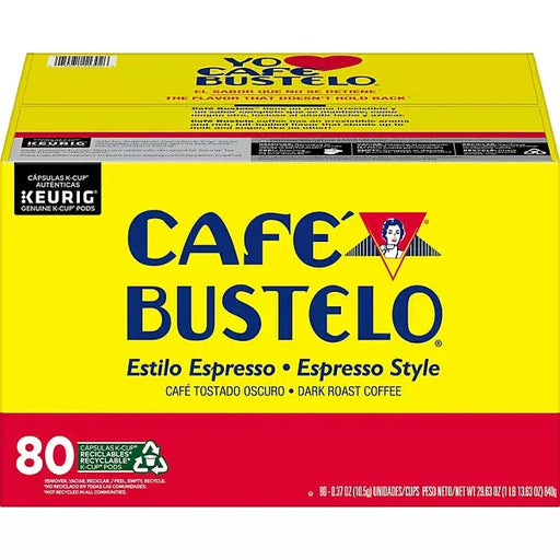 Cafe Bustelo Espresso Style K-Cup for Keurig Brewers, 80 Count Cafe Bustelo