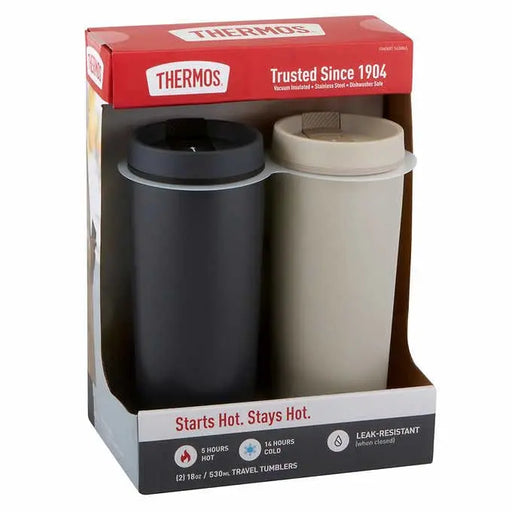 THERMOS Travel Tumblers 2-Pack Stainless Steel Thermos