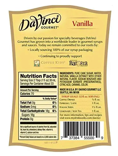 DaVinci Gourmet Classic Vanilla Syrup, 25.4oz DaVinci