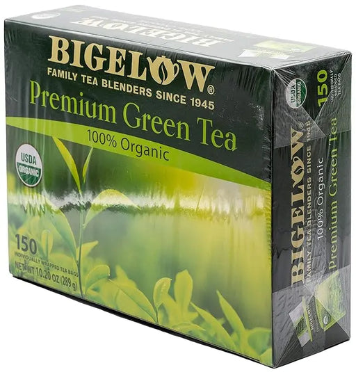 Bigelow Premium 100-Percent Organic Green Tea 150-Count Box, Individually Wrapped Bigelow