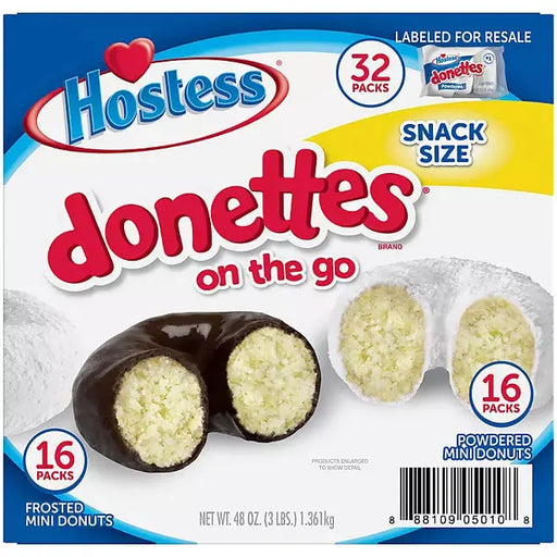 Hostess Mini Powdered & Frosted Chocolate Donettes (32 pk.) Hostess